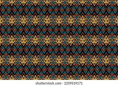 ethnic oriental ikat seamless pattern traditional Design for background,folk embroidery, and Mexican style, Aztec geometric art ornament print,Design for carpet, wallpaper, clothing, wrapping, fabric.