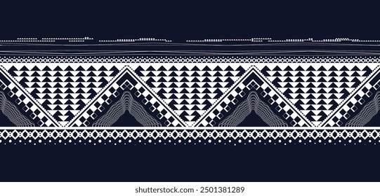 ethnic oriental pattern african fabric ornamental traditional indigo Design for background,carpet,wallpaper,clothing,wrapping,Batik,fabric or silk fabric,Vector illustration embroidery style.