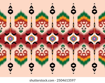ethnic oriental pattern african fabric ornamental traditional colorfull Design for background,carpet,wallpaper,clothing,wrapping,Batik,fabric or silk fabric,Vector illustration embroidery style.