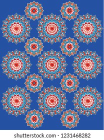 Ethnic oriental pattern blue