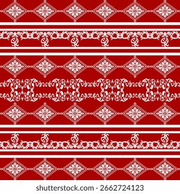 Ethnic oriental pattern traditional border.Saree Sarong Motifs African boho Ikat floral embroidery Seamless damask wallpaper pattern. Vintage background abstract design for texture, fabric, clothing