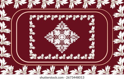Patrón oriental étnico frontera tradicional. Saree Sarong Motivos Boho africano bordado floral Ikat Patrón de Fondo de pantalla de damasco sin costuras. Diseño abstracto del fondo de Antiguas para la textura, tela, ropa