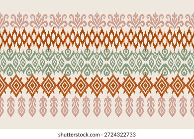 Patrón oriental étnico frontera tradicional. Saree Sarong Motivos Boho africano bordado floral Ikat Patrón de Fondo de pantalla de damasco sin costuras. Diseño abstracto del fondo de Antiguas para la textura, tela, ropa