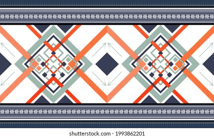 Ethnic oriental pattern traditional design for background,carpet,
wallpaper,clothing,wrapping,Batik,fabric,sarong, and other. Vector illustration 
embroidery style. ESP10.