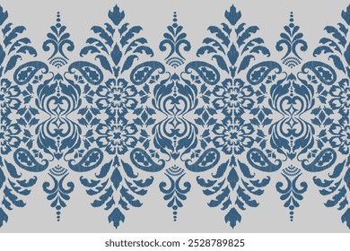 Ethnic oriental pattern traditional.Saree Sarong Motifs Ikat floral embroidery Seamless damask wallpaper pattern. Vintage background abstract design for texture, fabric, clothing, wrapping, decoration