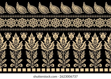 Ethnic oriental pattern traditional.Saree Sarong Motifs Ikat floral embroidery.Seamless damask wallpaper pattern. Vintage background abstract design for texture, fabric, clothing, decoration