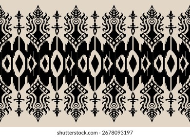 Patrón oriental étnico tradicional. Saree Sarong Motivos Ikat bordado floral. Patrón de Fondo de pantalla de damasco sin costuras. Diseño abstracto del fondo de Antiguas para la textura, tela, ropa, decoración