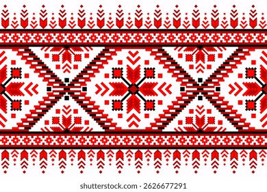 Ethnic oriental, traditional European pattern. Design pattern. Textile fabric. Ukrainian, Belarusian, African, Indonesian. Illustration. Seamless Aztec style abstract vector illustration for clothing 
