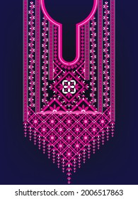 Ethnic oriental traditional,neck embroidery Geometric ,necklace design for fashion women
