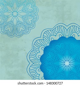 Ethnic ornament in blue colors