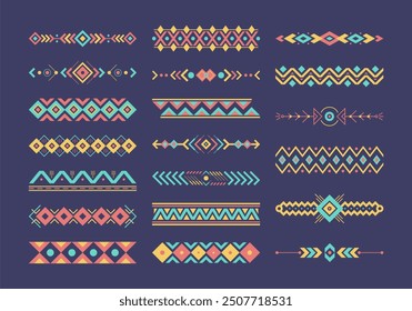 Ethnic Ornament Border Element Set