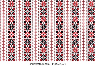 Ethnic ornament, border pattern. Classic vintage design. Floral seamless pattern. Tribal ethnic vector texture. Vintage floral ornament print.