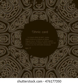 Ethnic ornament card of the Inca, Aztec, Indians, Maya, mexico. Ancient drawings. Vintage background.