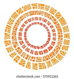 Ethnic ornament circle sun, vector illustration