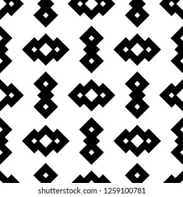 Ethnic ornament. Embroidery motif. Mosaic tiles. Tribal pattern. Geometric image. Figures backdrop. Abstract digital paper, surface texture background, textile print. Seamless vector. Folk wallpaper.