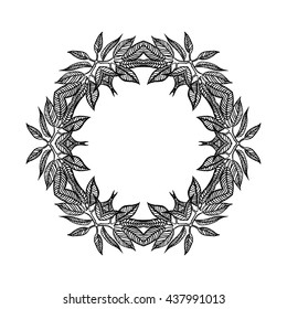 Ethnic ornament. Floral circular mandala. Graphic element.