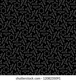 Ethnic ornament. Folk pattern. Tribe motif. Tribal wallpaper. Stars, figures background. Ancient mosaic. Artwork illustration. Digital paper, textile print, web design, backdrop. Seamless vector art.