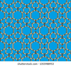 Ethnic ornament. Folk pattern. Tribe motif. Embroidery background. Digital paper, web design, textile print, backdrop. Seamless image. Abstract classic golden pattern .   Vector artwork illustration. 