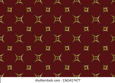 Ethnic ornament. Folk pattern. Tribe motif. Embroidery background. Digital paper, web design, textile print, backdrop. Seamless image. Abstract classic golden pattern. 