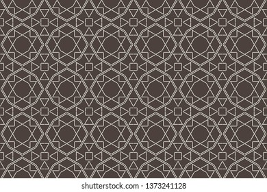Ethnic ornament. Folk pattern. Tribe motif. Embroidery background. Digital paper, web design, textile print, backdrop. Seamless image. Abstract classic golden pattern. White lines 