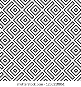Ethnic ornament. Geometrical figures background. Diamonds, curves motif. Digital paper, textile print, abstract. Chevrons, rhombuses wallpaper.Polygons pattern. Geometric backdrop. Seamless vector
