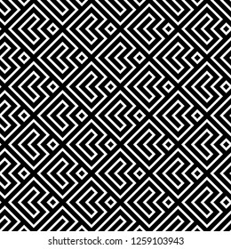 Ethnic ornament. Geometrical figures background. Folk motif. Tribal wallpaper. Geometric backdrop. Digital paper, textile print, abstract. Seamless vector. Rhombuses, polygons, quadrangles pattern
