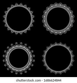 Ethnic ornament for greeting card, Henna drawing and tattoo template. Vector illustration