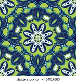 Ethnic ornament mandala geometric pattern. Vector illustration. Seamless pattern. Indian style.