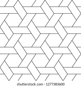 Ethnic ornament. Mosaics background. Hexagons, quadrangles motif. Folk image. Tribal wallpaper. Polygons backdrop. Geometric figures pattern. Digital paper, web design, textile print. Seamless vector.