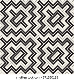 Ethnic Ornament Native Lines Stylish Print. Abstract Geometric Background Design. Vector Seamless Black and White Pattern.