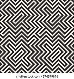 Ethnic Ornament Native Lines Stylish Print. Abstract Geometric Background Design. Vector Seamless Black and White Pattern.