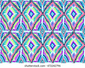 Ethnic ornament pattern. Abstract boho style background. Hippie fashion fabric. Vector seamless texture for web design, wrapping paper, clothes or interior textile.