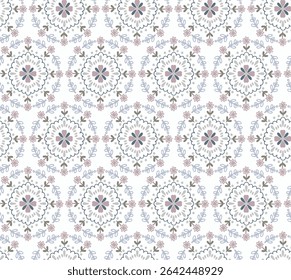 Padrão de ornamento étnico de l9ight flor roxo coleção de verão, Fundo abstrato bonito verde Daisy flor vitoriana geométrica tribal folclore motivo oriental padrão nativo.