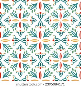 Ethnic ornament pattern with slavic motive. Russian, ukrainian, belarussian, mexican background for wallpaper, fabric, textile, web, decoration.