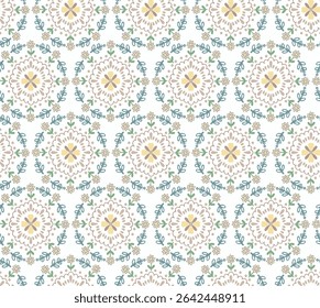 Patrón de adorno étnico de colección de verano de flores amarillas, Fondo Abstractas lindo Naranja Verde Margarita Victoriana Flor geométrica tribal folk Motivo patrón nativo oriental.