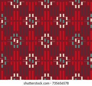 ethnic ornament from rectangles in the style of oriental carpet, seamless pattern