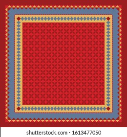 ethnic ornament scarf pattern design on red background