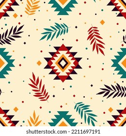 Ethnic ornament. Seamless Navajo pattern. Herbal vector Illustration