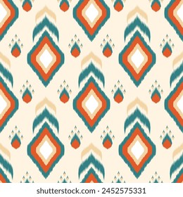 Ethnic ornament. Seamless Navajo pattern. Vector Illustration, Ethnic abstract ikat art. Seamless pattern in tribal, folk embroidery, and Mexican style. Aztec geometric art ornament print.