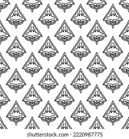 Patrón de ornamento étnico sin fisuras. Elementos simétricos y florales geométricos lineales dibujados a mano. Textura de arte de línea de vectores con motivos folclóricos indios para tela, concepto de meditación, textil de yoga