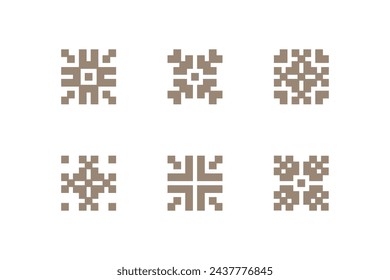 Ethnic ornament, square geometric element. Vector illustration. Slavic traditional ornament.