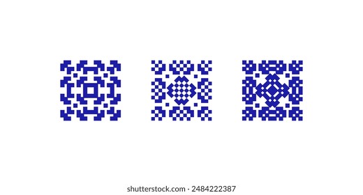 Ethnic ornament, square geometric element. Vector illustration. Slavic traditional ornament.