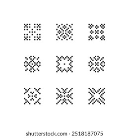 Ornamento étnico, elemento geométrico quadrado. Ilustração vetorial. Ornamento tradicional eslavo.