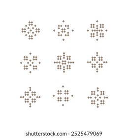 Ethnic ornament, square geometric element. Vector illustration. Slavic traditional ornament.