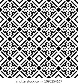 Ethnic ornament. Tribal wallpaper. Embroidery background. Ethnical folk image. Tribe motif. Ancient mosaic. Digital paper, web design, textile print, backdrop. Seamless vector art work illustration.