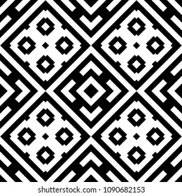 Ethnic ornament. Tribal wallpaper. Embroidery background. Ethnical folk image. Tribe motif. Ancient mosaic. Digital paper, web design, textile print, backdrop. Seamless abstract art. Vector artwork.