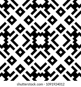 Ethnic ornament. Tribal wallpaper. Embroidery background. Ethnical folk image. Tribe motif. Ancient mosaic. Digital paper, web design, textile print, backdrop. Seamless abstract art. Vector artwork.