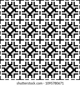 Ethnic ornament. Tribal wallpaper. Embroidery background. Ethnical folk image. Tribe motif. Ancient mosaic. Digital paper, web design, textile print, backdrop. Seamless abstract art. Vector artwork.