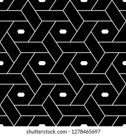 Ethnic ornament. Tribal wallpaper.Hexagons, quadrangles motif. Polygons backdrop. Mosaics background. Folk image. Geometric figures pattern. Digital paper, web design, textile print. Seamless vector