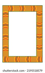 Ethnic ornamental frame. African textile pattern. Tribal design border.